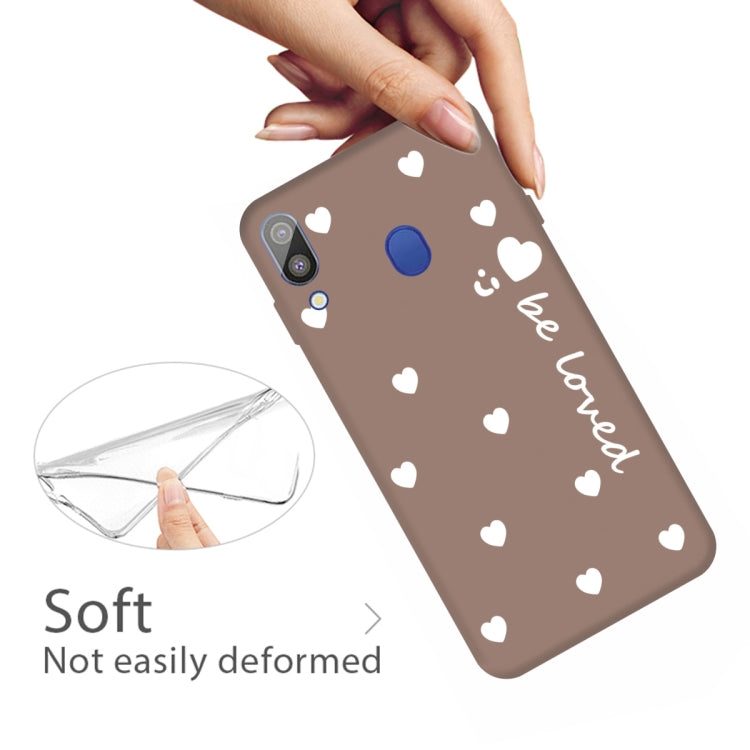 For Galaxy A30 Smiling Love Heart Pattern Frosted TPU Protective Case