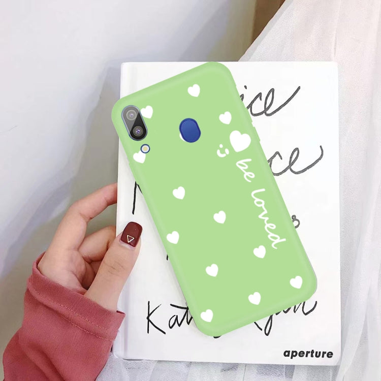 For Galaxy A30 Smiling Love Heart Pattern Frosted TPU Protective Case