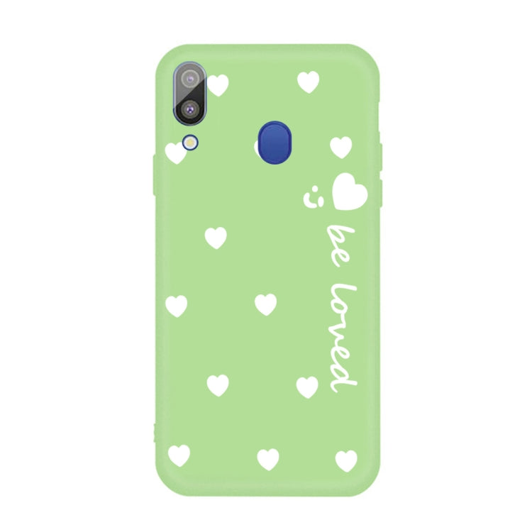 For Galaxy A30 Smiling Love Heart Pattern Frosted TPU Protective Case
