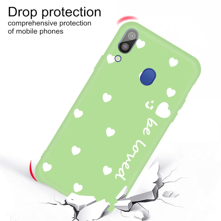 For Galaxy A30 Smiling Love Heart Pattern Frosted TPU Protective Case