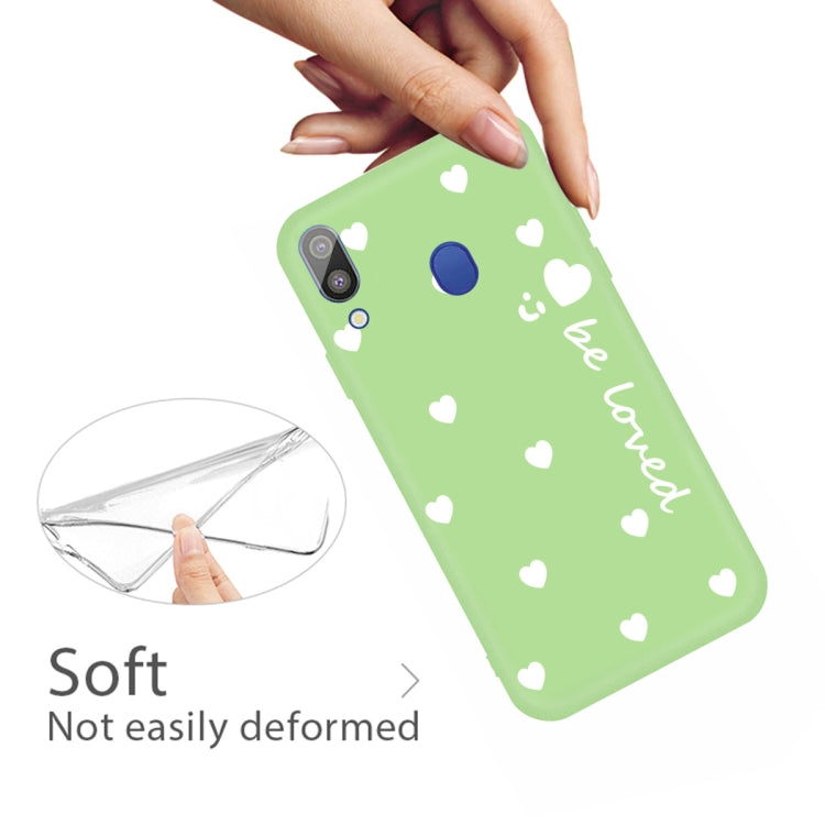 For Galaxy A30 Smiling Love Heart Pattern Frosted TPU Protective Case