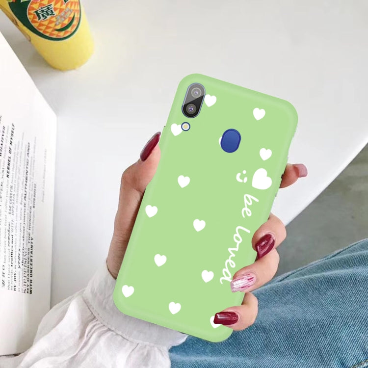For Galaxy A30 Smiling Love Heart Pattern Frosted TPU Protective Case