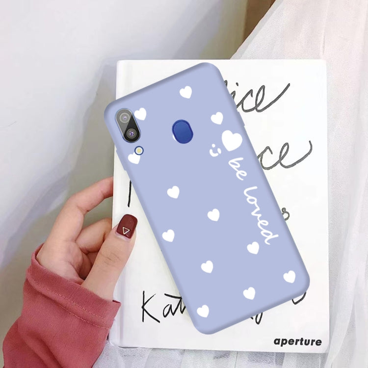 For Galaxy A30 Smiling Love Heart Pattern Frosted TPU Protective Case