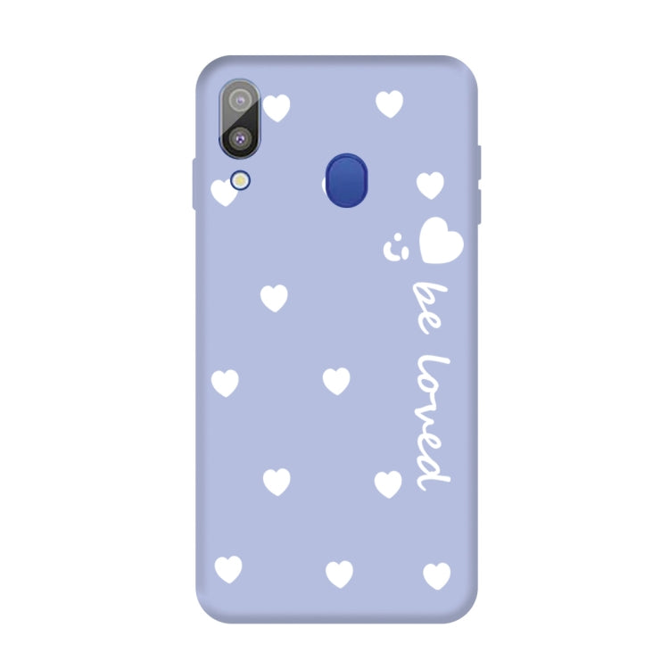 For Galaxy A30 Smiling Love Heart Pattern Frosted TPU Protective Case