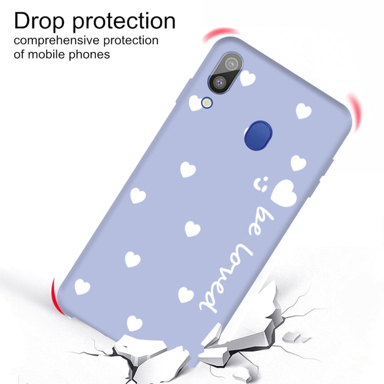 For Galaxy A30 Smiling Love Heart Pattern Frosted TPU Protective Case