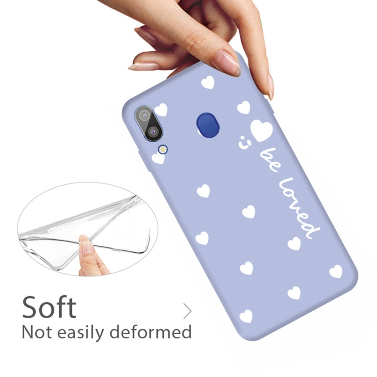 For Galaxy A30 Smiling Love Heart Pattern Frosted TPU Protective Case