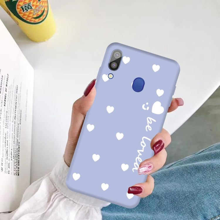 For Galaxy A30 Smiling Love Heart Pattern Frosted TPU Protective Case