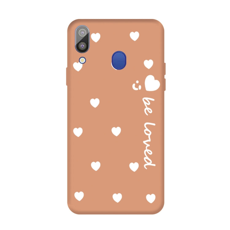 For Galaxy A30 Smiling Love Heart Pattern Frosted TPU Protective Case