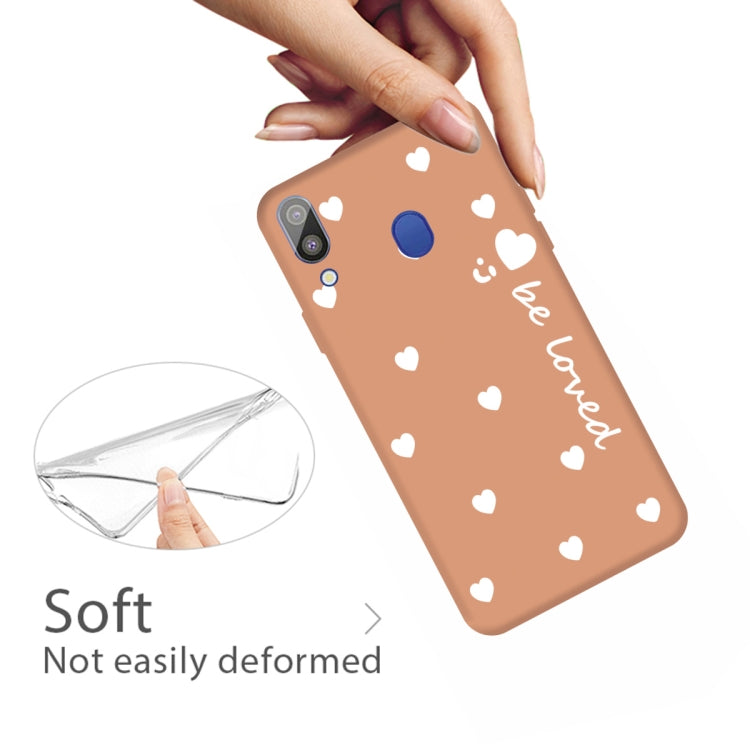 For Galaxy A30 Smiling Love Heart Pattern Frosted TPU Protective Case