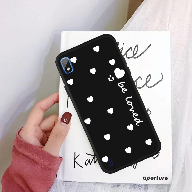 For Galaxy A10 Smiling Love Heart Pattern Frosted TPU Protective Case