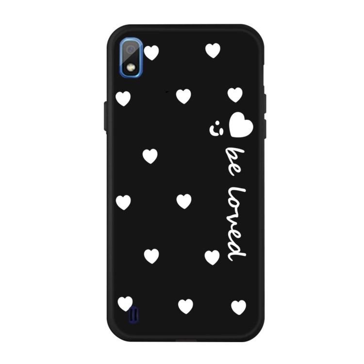 For Galaxy A10 Smiling Love Heart Pattern Frosted TPU Protective Case