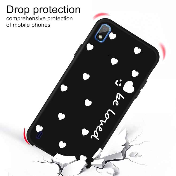 For Galaxy A10 Smiling Love Heart Pattern Frosted TPU Protective Case