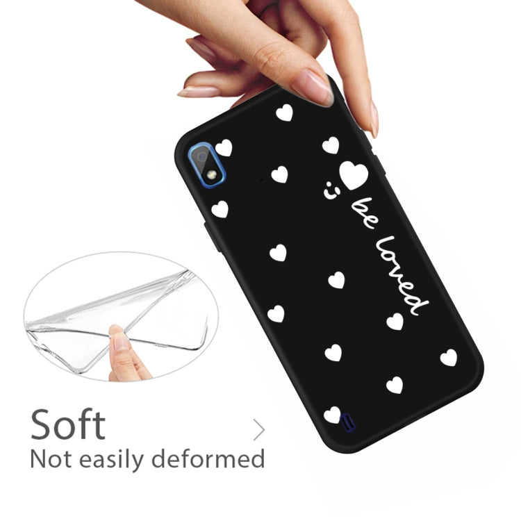 For Galaxy A10 Smiling Love Heart Pattern Frosted TPU Protective Case