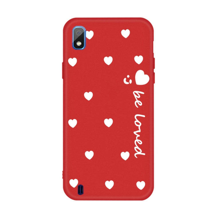 For Galaxy A10 Smiling Love Heart Pattern Frosted TPU Protective Case