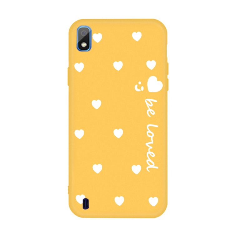 For Galaxy A10 Smiling Love Heart Pattern Frosted TPU Protective Case