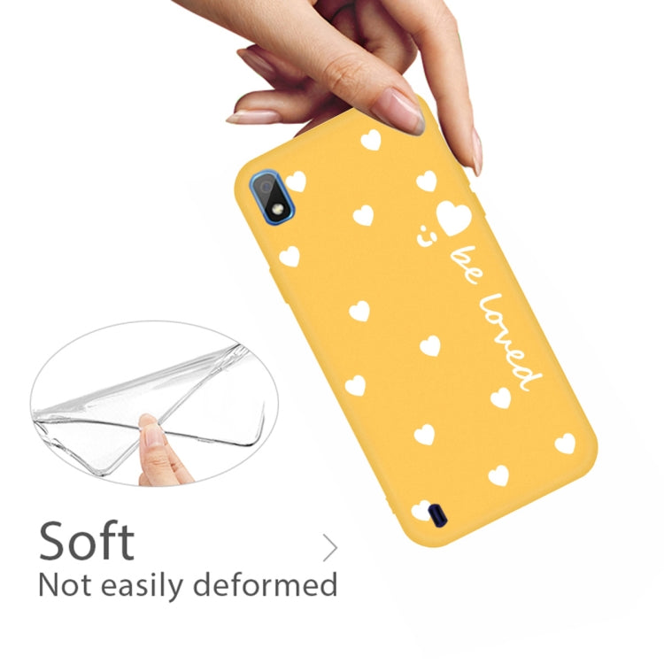 For Galaxy A10 Smiling Love Heart Pattern Frosted TPU Protective Case