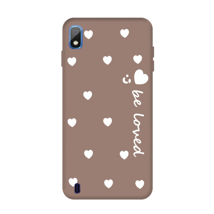 For Galaxy A10 Smiling Love Heart Pattern Frosted TPU Protective Case