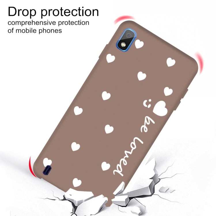 For Galaxy A10 Smiling Love Heart Pattern Frosted TPU Protective Case