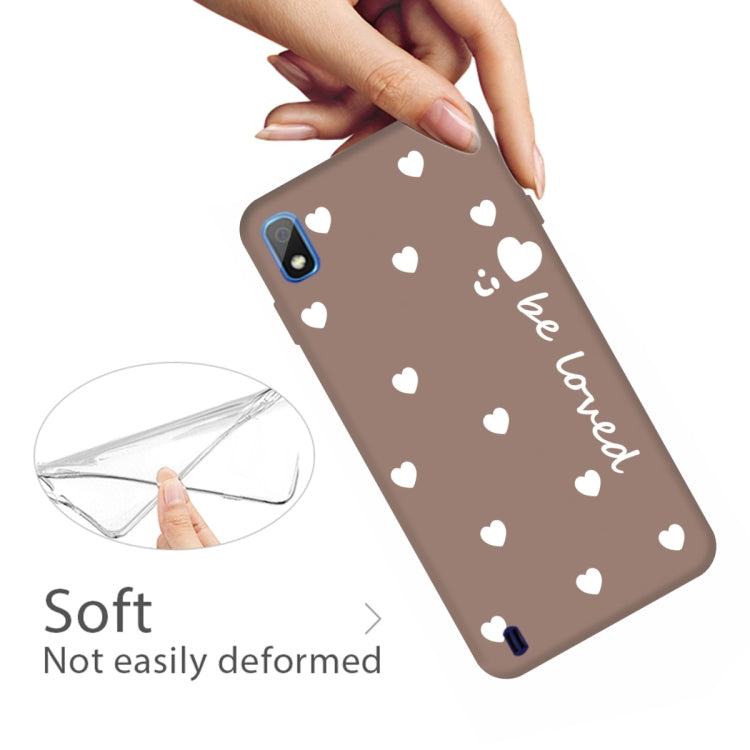 For Galaxy A10 Smiling Love Heart Pattern Frosted TPU Protective Case