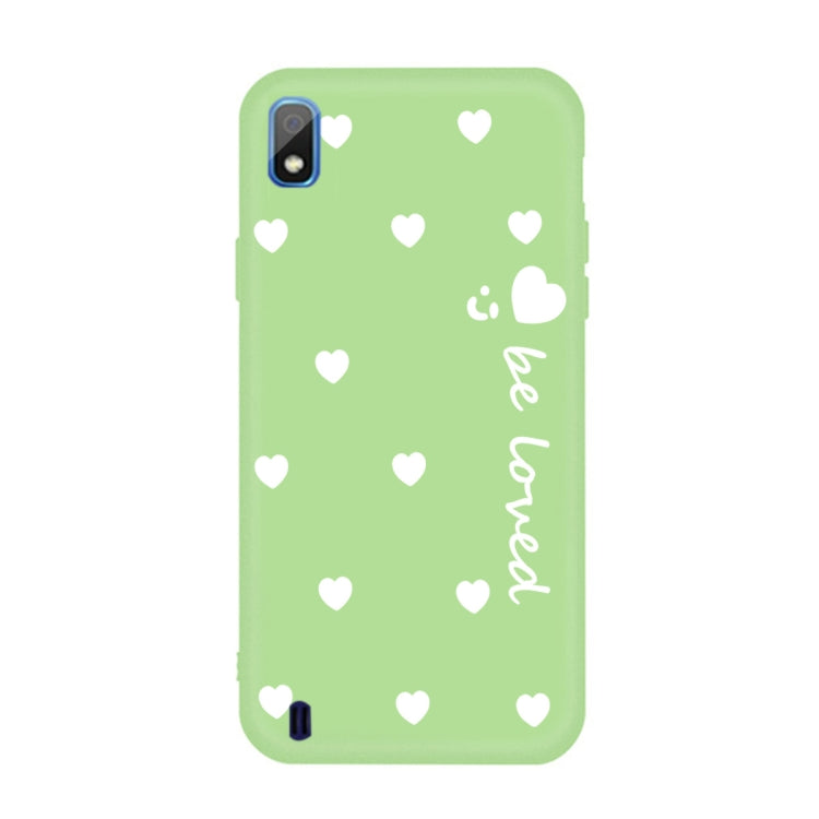 For Galaxy A10 Smiling Love Heart Pattern Frosted TPU Protective Case