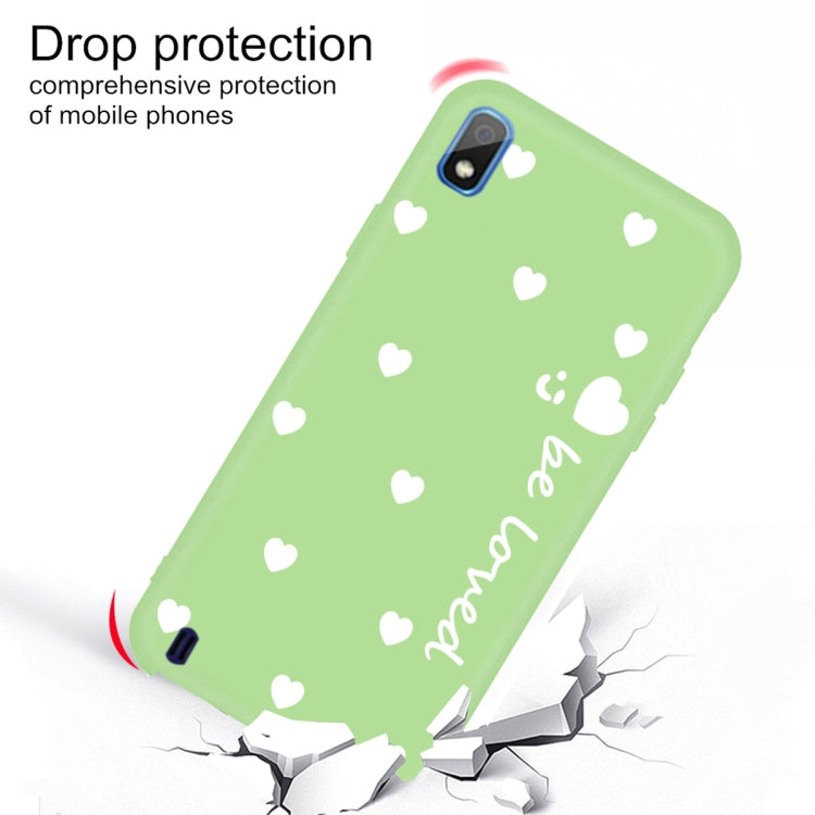 For Galaxy A10 Smiling Love Heart Pattern Frosted TPU Protective Case