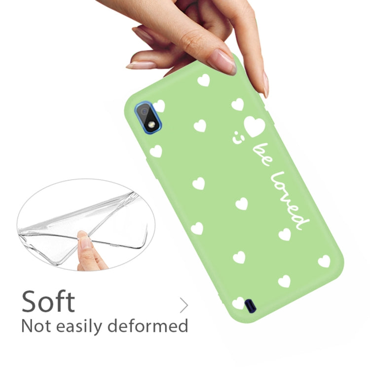 For Galaxy A10 Smiling Love Heart Pattern Frosted TPU Protective Case