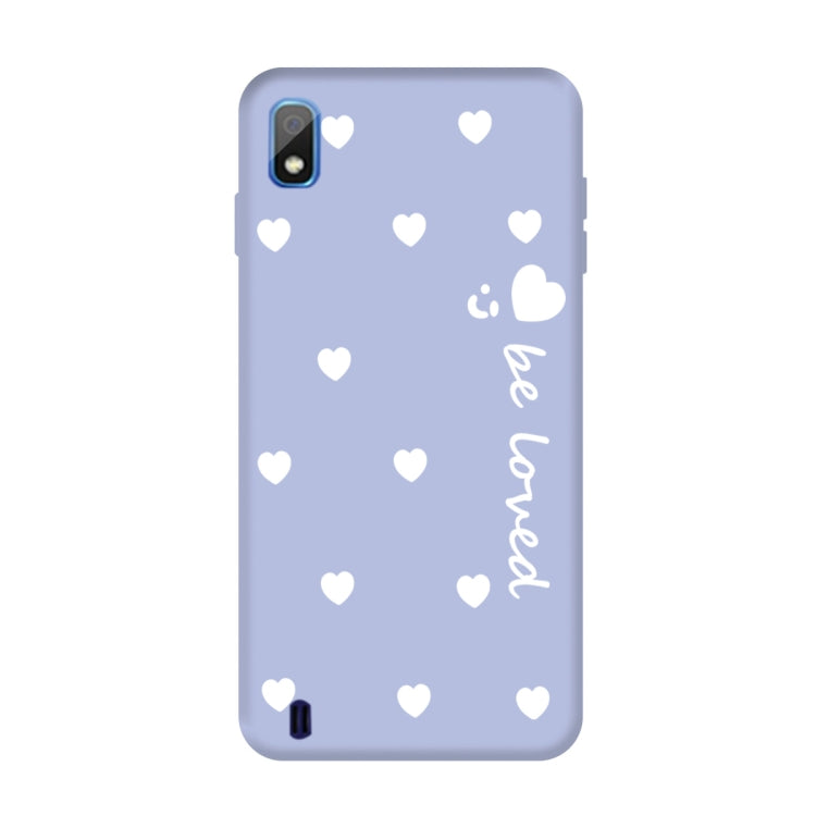 For Galaxy A10 Smiling Love Heart Pattern Frosted TPU Protective Case