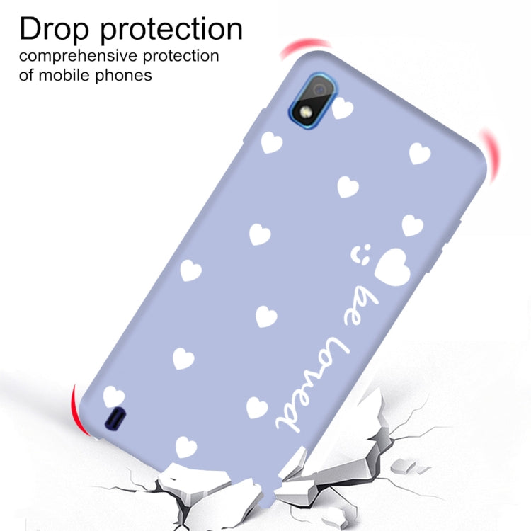 For Galaxy A10 Smiling Love Heart Pattern Frosted TPU Protective Case