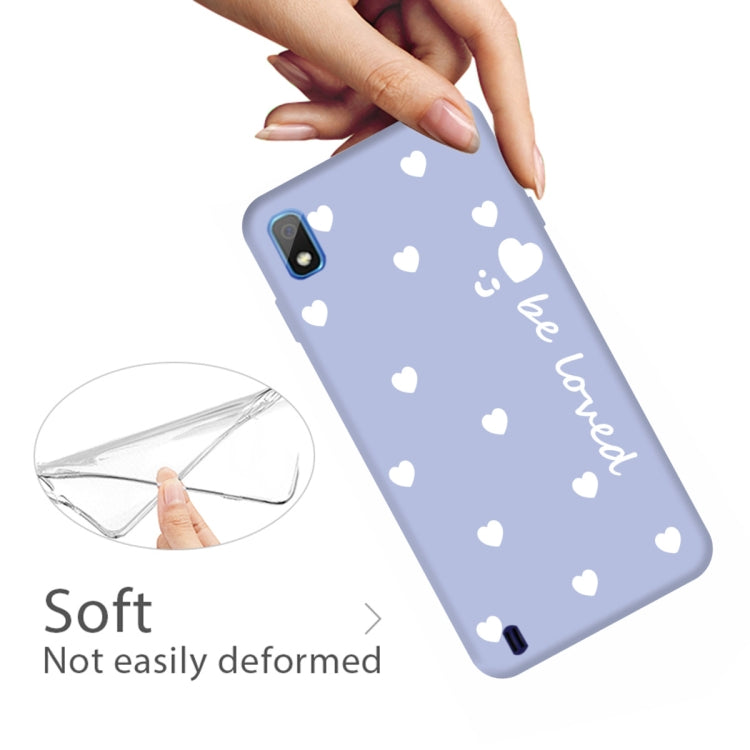 For Galaxy A10 Smiling Love Heart Pattern Frosted TPU Protective Case