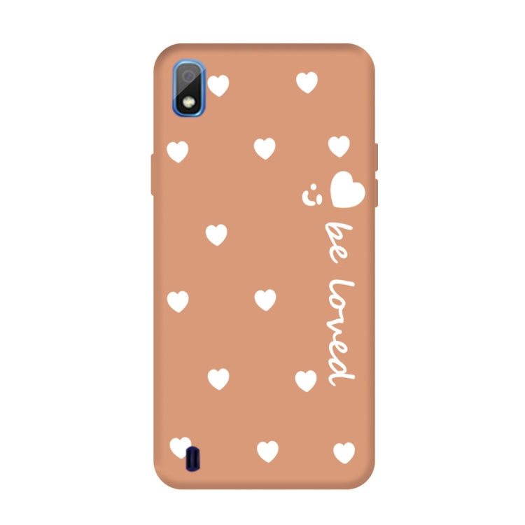 For Galaxy A10 Smiling Love Heart Pattern Frosted TPU Protective Case