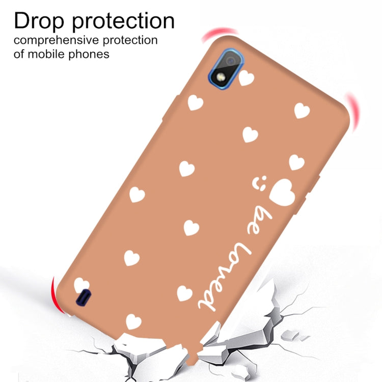 For Galaxy A10 Smiling Love Heart Pattern Frosted TPU Protective Case