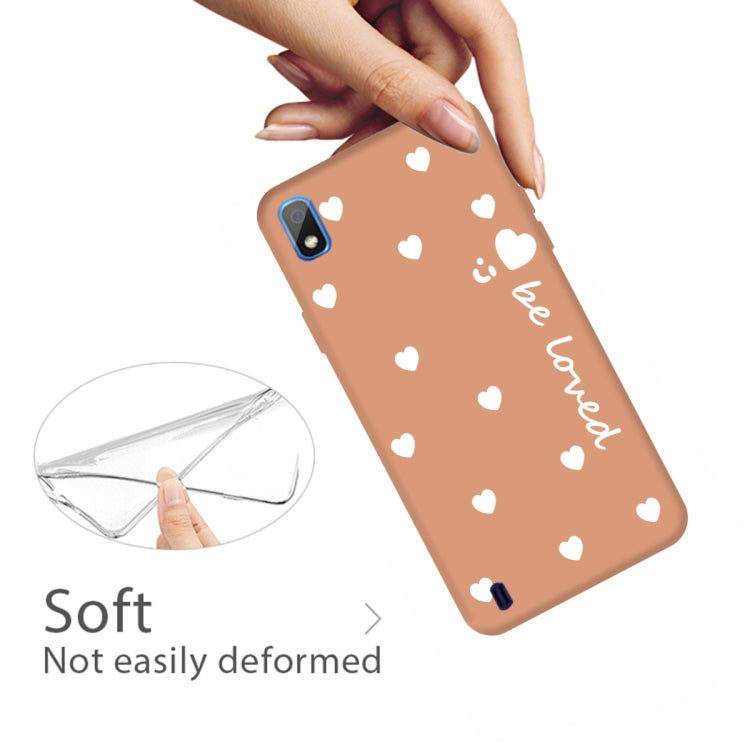 For Galaxy A10 Smiling Love Heart Pattern Frosted TPU Protective Case