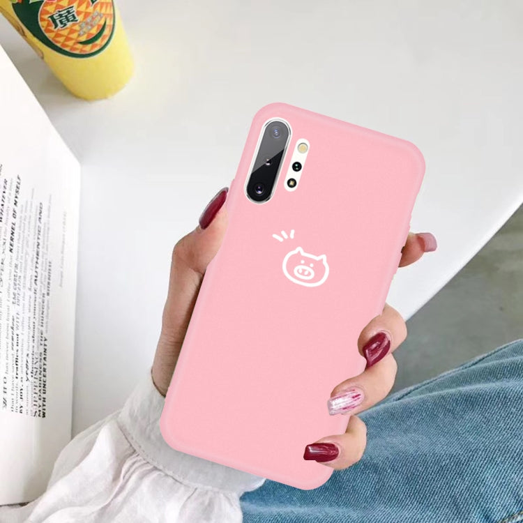 For Galaxy Note10+ Little Pig Pattern Frosted TPU Protective Case