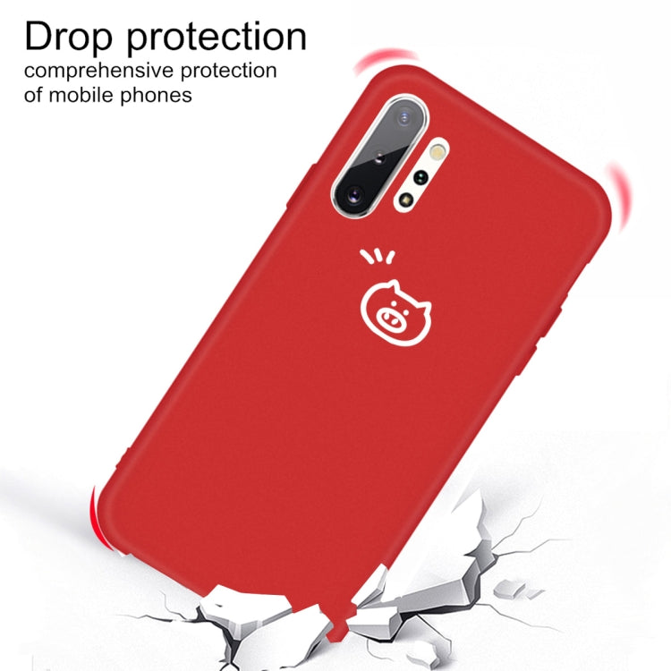 For Galaxy Note10+ Little Pig Pattern Frosted TPU Protective Case
