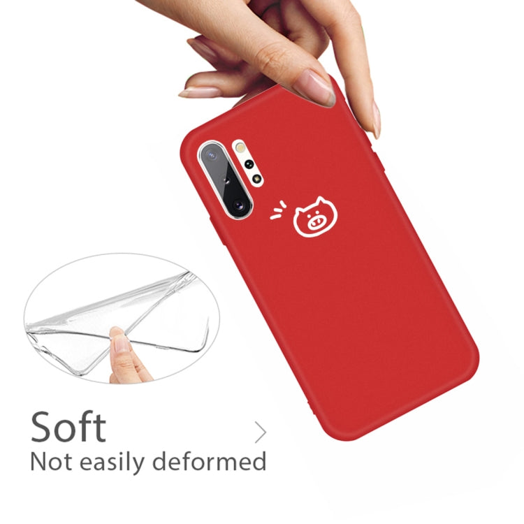 For Galaxy Note10+ Little Pig Pattern Frosted TPU Protective Case