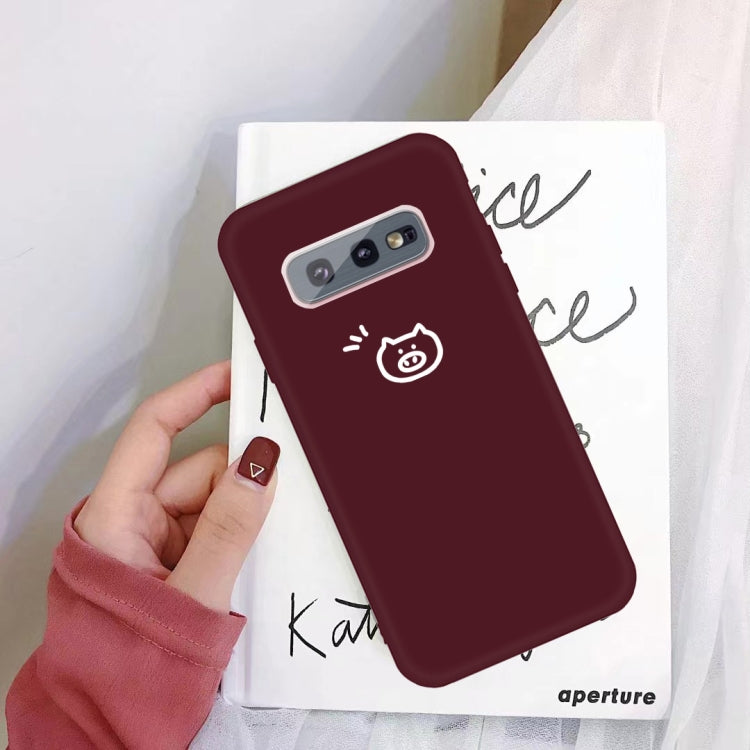 For Galaxy S10 Little Pig Pattern Frosted TPU Protective Case