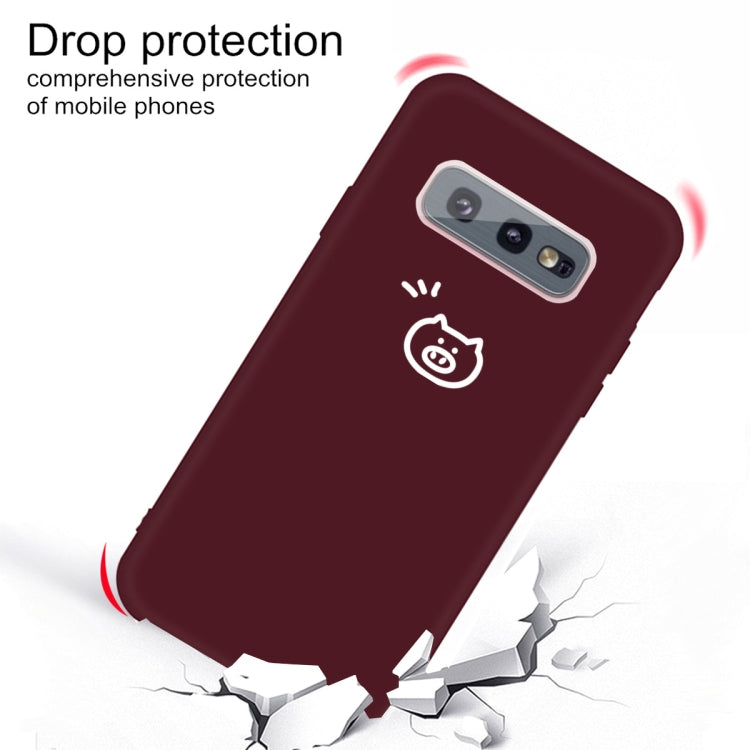 For Galaxy S10 Little Pig Pattern Frosted TPU Protective Case