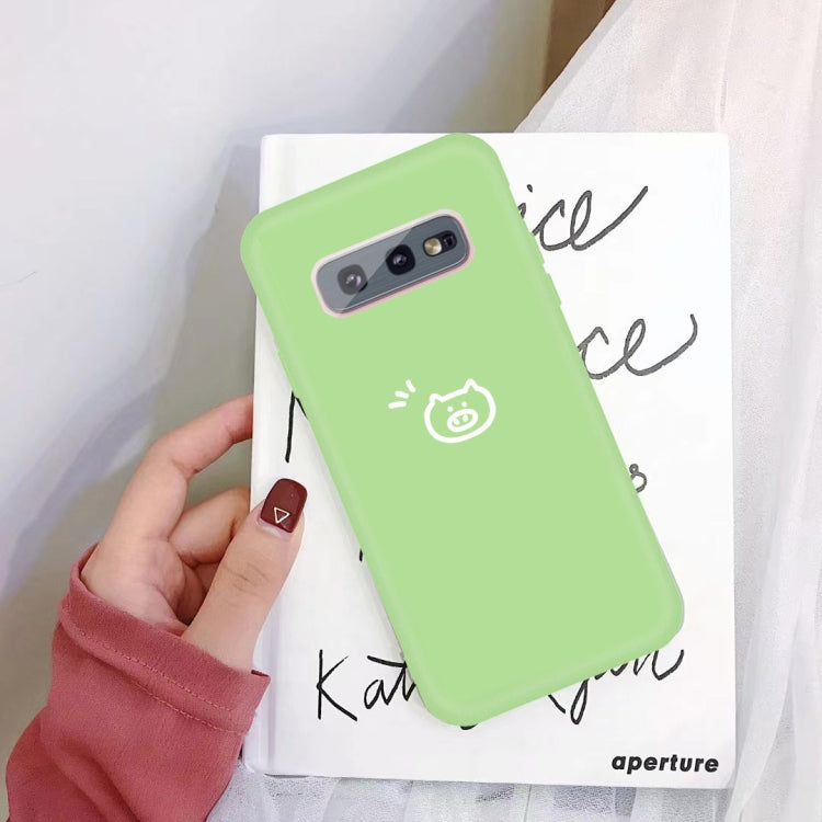 For Galaxy S10 Little Pig Pattern Frosted TPU Protective Case