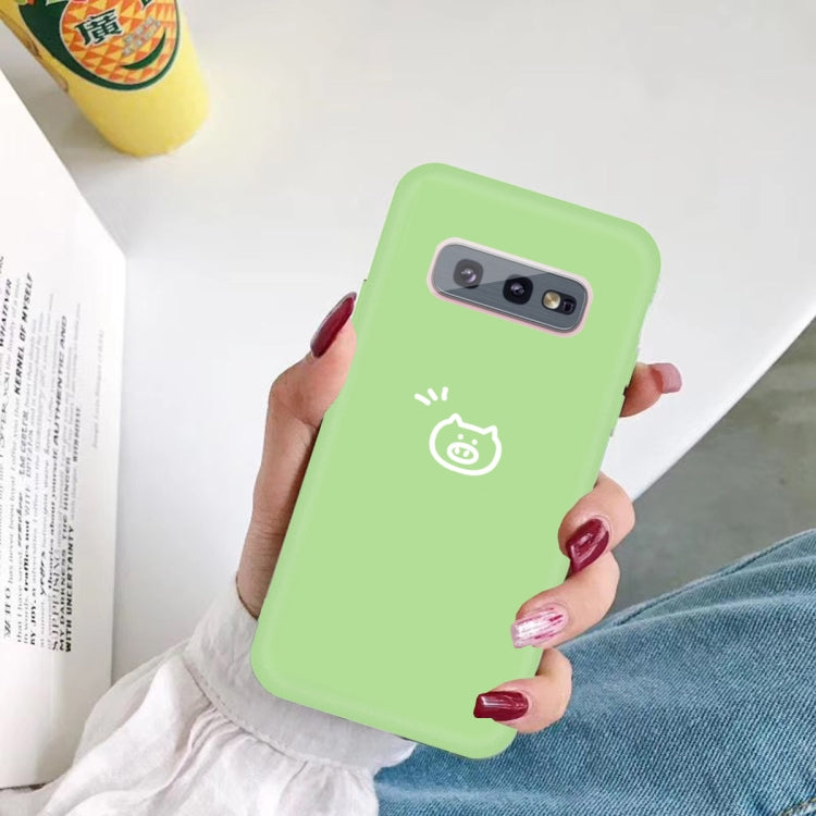 For Galaxy S10 Little Pig Pattern Frosted TPU Protective Case