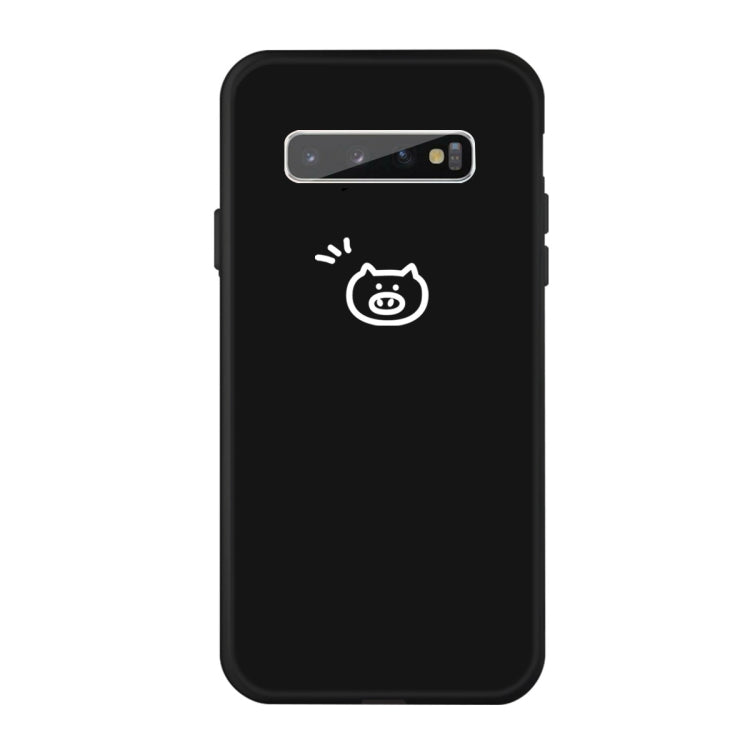 For Galaxy S10+ Little Pig Pattern Frosted TPU Protective Case