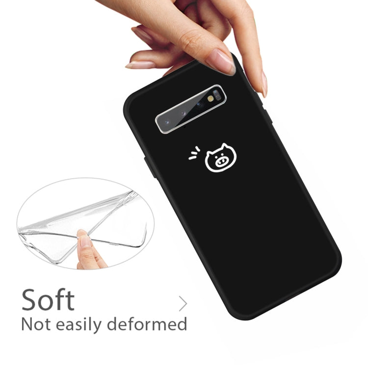 For Galaxy S10+ Little Pig Pattern Frosted TPU Protective Case