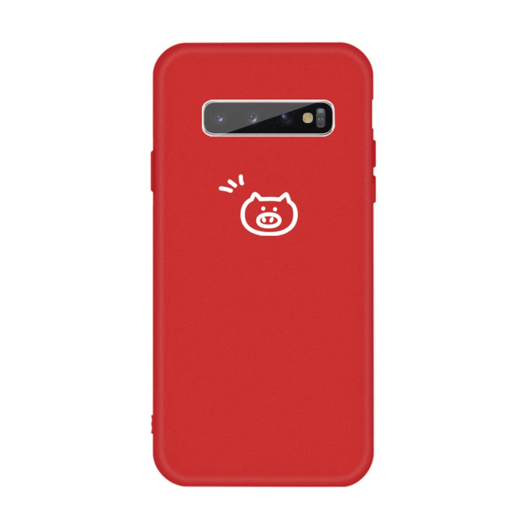 For Galaxy S10+ Little Pig Pattern Frosted TPU Protective Case