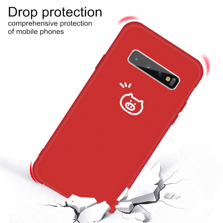 For Galaxy S10+ Little Pig Pattern Frosted TPU Protective Case