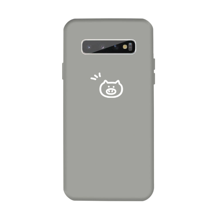For Galaxy S10+ Little Pig Pattern Frosted TPU Protective Case