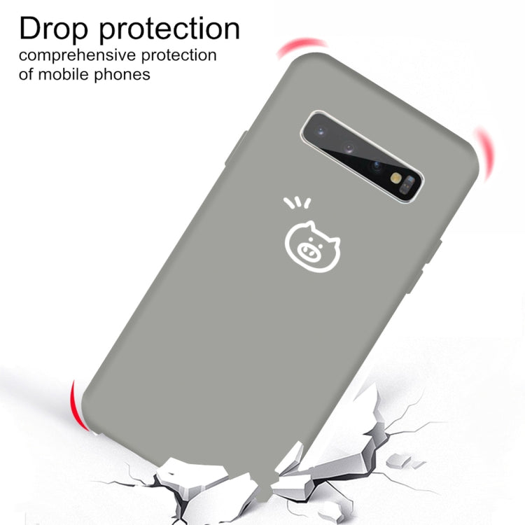 For Galaxy S10+ Little Pig Pattern Frosted TPU Protective Case