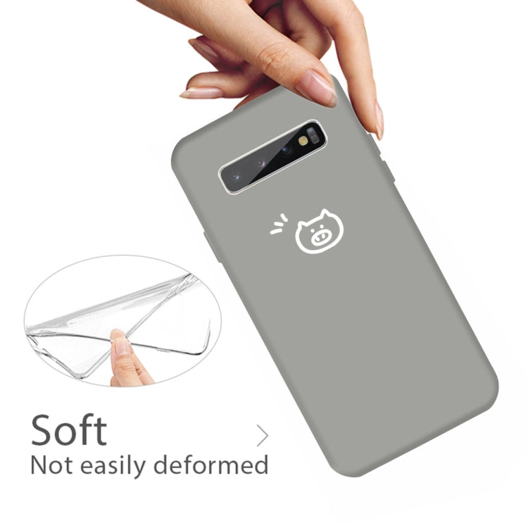 For Galaxy S10+ Little Pig Pattern Frosted TPU Protective Case