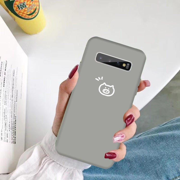 For Galaxy S10+ Little Pig Pattern Frosted TPU Protective Case