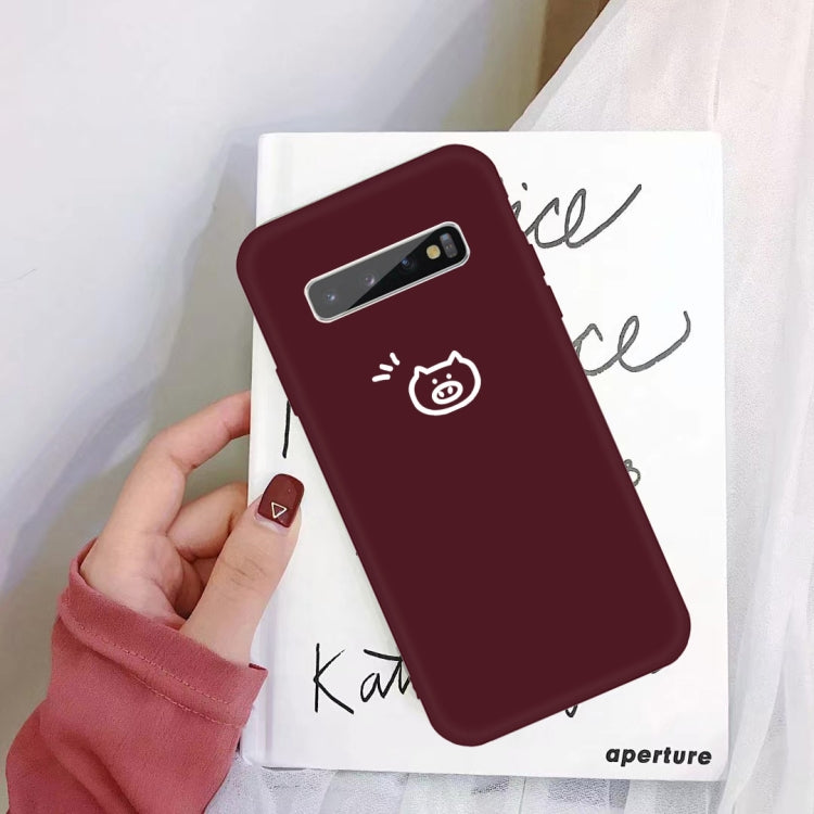 For Galaxy S10+ Little Pig Pattern Frosted TPU Protective Case