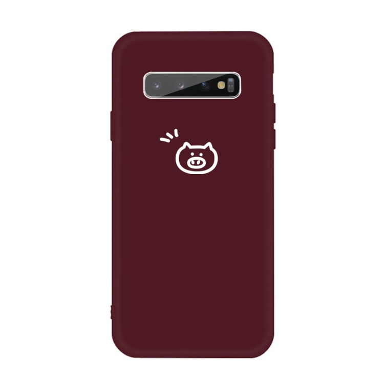 For Galaxy S10+ Little Pig Pattern Frosted TPU Protective Case