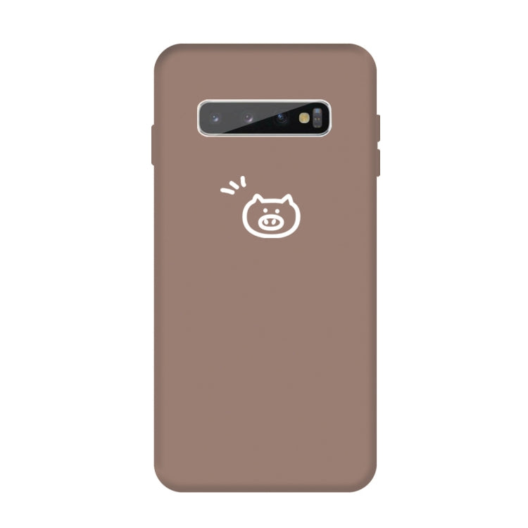 For Galaxy S10+ Little Pig Pattern Frosted TPU Protective Case